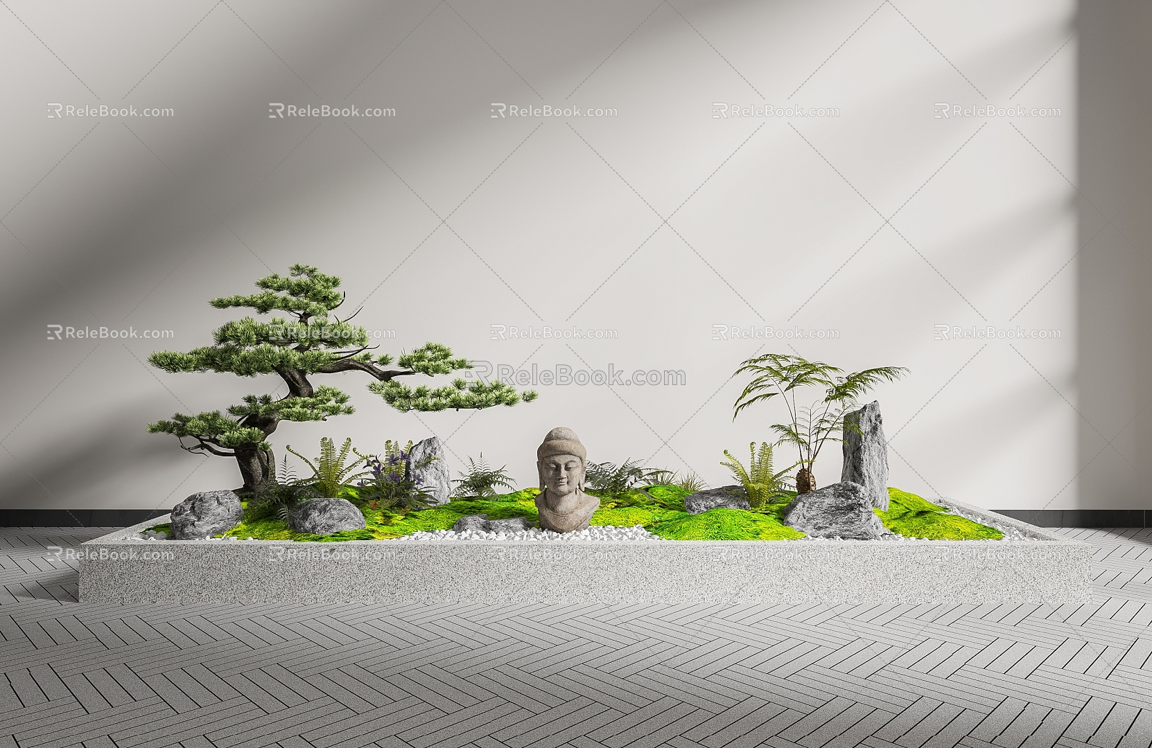 New Chinese landscape sketch pine landscape 3d model