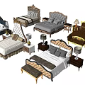 Various Double Bed Designs With Upholstered Headboards Bedside Tables And Lamps