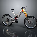 Modern Mountain Bike With Suspension Fork Large Tires And Aluminum Frame Design