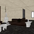 Modern Living Room Sofa and Coffee Table Set with Minimalist Design and Cozy Interior