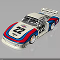 Porsche Martini Racing Race Car Number 22 White With Red Blue Stripes