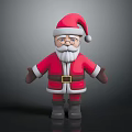 3D Santa Claus Character in Red Outfit With Santa Hat White Beard Glasses and Boots