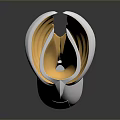 Shiny Trophy with Silver Base and Golden Leaf Shaped Top on Gray Background