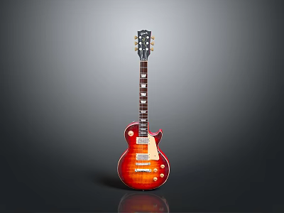 Stylish Electric Guitar With Sunburst Finish And Ergonomic Neck Design For Home Use 3d model