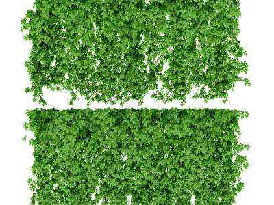 Lush Green Shrubs With Dense Foliage Creating Natural Garden Backdrop 3d model