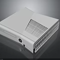 White Sleek Modern Electronic Device Featuring Ventilation Grilles And Reflective Surface Design 3d model