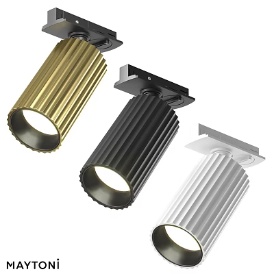 Modern Gold Black White Downlights And Spotlights With Ribbed Design For Home Ceiling 3d model