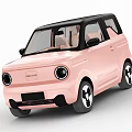 Pink Compact Car With Round Headlights And Black Roof Modern Design