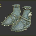 Blue Spiked Protective Boots Equipment With Metal Rivets And Sturdy Design