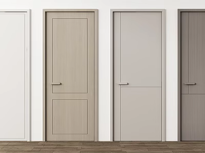 Modern Interior Swing Doors With Wood Grain And Different Color Designs 3d model