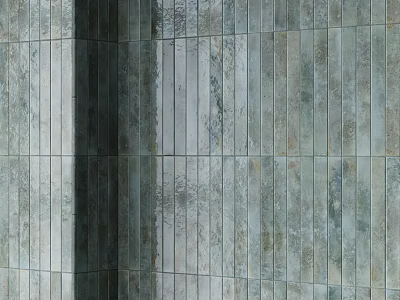 Gray Striped Wall Tile Components With Modern Textured Surface Design 3d model