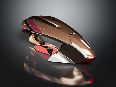 Futuristic Sleek Car Design With Metallic Rose Gold Finish And Aerodynamic Shape 3d model