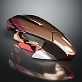 Futuristic Sleek Car Design With Metallic Rose Gold Finish And Aerodynamic Shape
