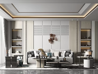 New Chinese Living Room 3d model