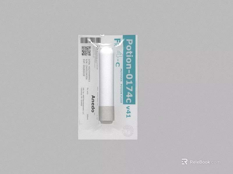 Sterile Medical Device Pector-0124C 4ml Injection Product with Label and Barcode 3d model 