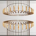 New Chinese Large Multi-head Ring Chandelier 3d model