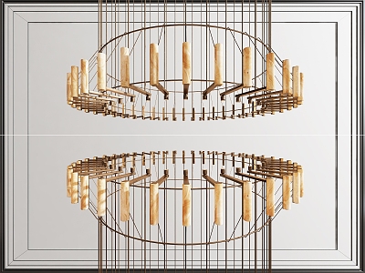 New Chinese Large Multi-head Ring Chandelier 3d model