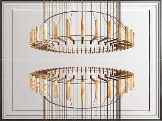 New Chinese Large Multi-head Ring Chandelier 3d model