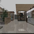 Wooden Themed Restaurant Interior With Hanging Lanterns Green Plants And Booth Seats