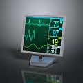 Medical Computer Monitor Showing ECG Waveform And Vital Signs Readings
