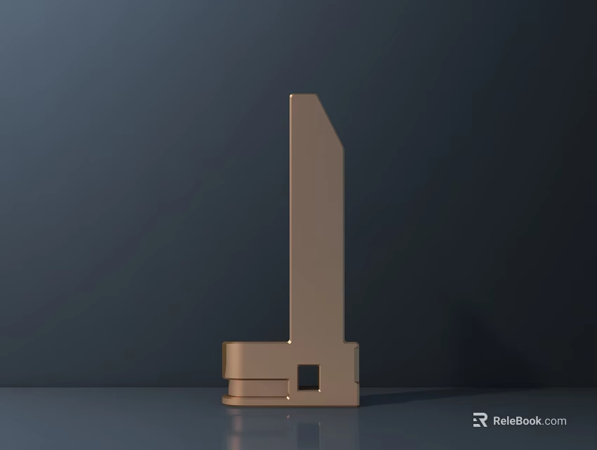 Sleek Contemporary Golden Modern Minimalist Door Handle Design On Dark Background 3d model 