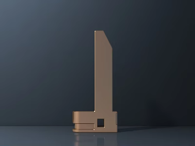 Sleek Contemporary Golden Modern Minimalist Door Handle Design On Dark Background 3d model