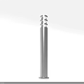 Sleek Modern Silver Outdoor Light With Cylindrical Body And Spiral Top Design