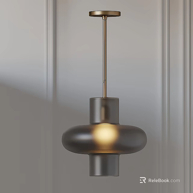 Modern Minimalist Metal Pendant Light With Double Layer Structure And Glowing Effect In Interior Space 3d model