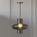 Modern Minimalist Metal Pendant Light With Double Layer Structure And Glowing Effect In Interior Space 3d model