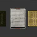 Household Storage Boxes with Black White Red and Yellow Lidded and Crate Designs