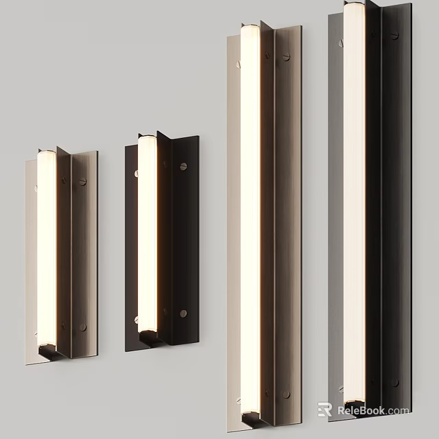 Modern Stylish Wall Lamps With Sleek Black Gold Finish And LED Lighting Design 3d model 