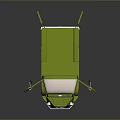 Vintage Green Truck Model With Open Doors White Roof And Brown Seats