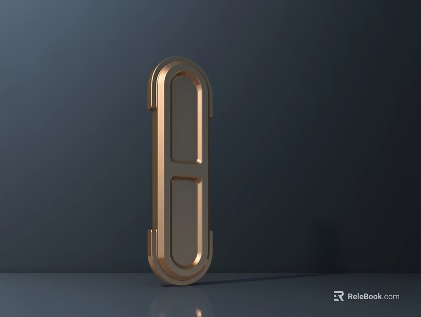 Golden Modern Table Lamp With Sleek Geometric Design And Metallic Finish 3d model 