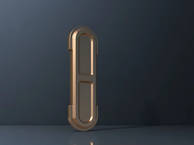 Golden Modern Table Lamp With Sleek Geometric Design And Metallic Finish 3d model