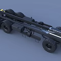 Heavy Duty Black Metal Trailer Chassis With Multiple Wheels And Mechanical Components