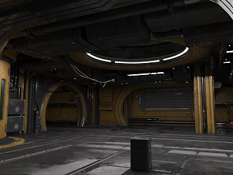 Sci-Fi Cyberspace Warehouse Inside Industrial Warehouse Spaceship 3d model