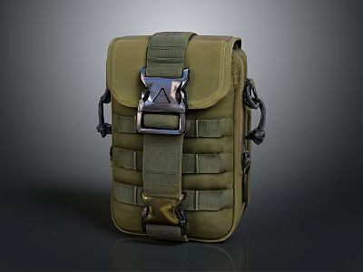 Green Crossbody Bag With Metal Buckle Adjustable Straps For Daily Use 3d model