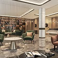 Modern Hall Hotel Lobby Hotel Lobby Hotel Reception Area Reception Cashier Reception Rest Area 3d model