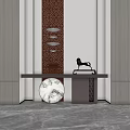 New Chinese Style End View Table Porch Decorative Cabinet End View Table 3d model