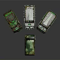 Camouflage Military Vehicle Detailed Models With Various Styles On Dark Background