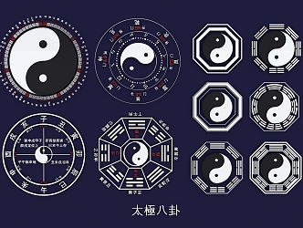 Taiji Bagua Heavenly Gan Earth Branch Yin Yang Five Elements 12 Hours Eight Array Figure Hollow Carving 3d model