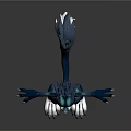 Blue Green Mythical Creature 3D Character With Spiky Mane White Belly And Open Arms