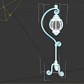 Classic Floor Lamp Furniture With Curled Metal Stand And Lantern Shaped Glass Shade