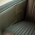 Industrial Style Paneled Metal Frame Leather Cushion Single Sofa With Rivet Details And Striped Stitching