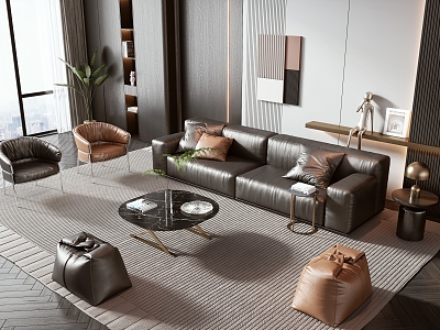 Minotti sofa coffee table combination 3d model