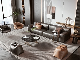 Minotti sofa coffee table combination 3d model