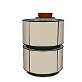 Modern round bedside table 3d model