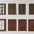 New Chinese Style Wardrobe Door Panel Solid Wood Glass Cabinet Door Panel 3d model