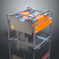 Industrial Heavy Duty Equipment With Metal Frame Orange Panels And Rollers