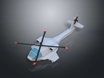 White Drone Vehicle With Black Rotors Red Tip Markers And Streamlined Design 3d model